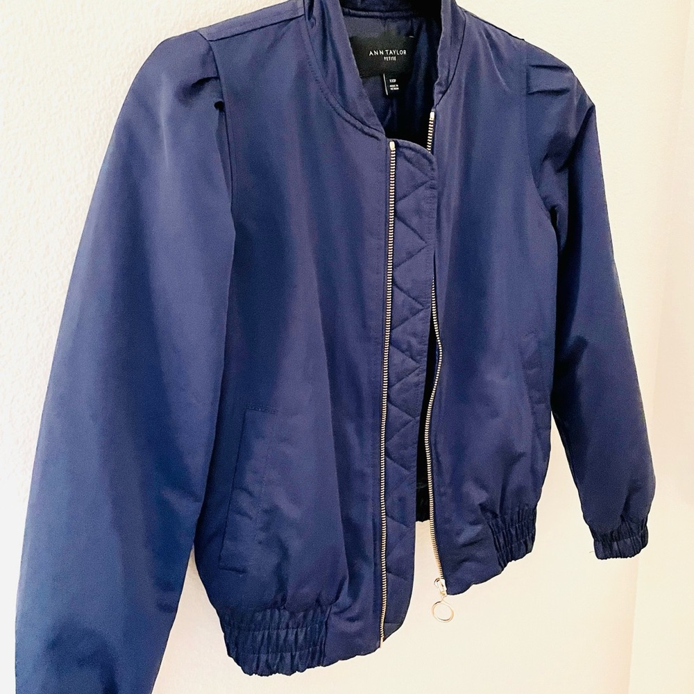 Ann Taylor Spring Bomber Jacket in empire blue PXXS